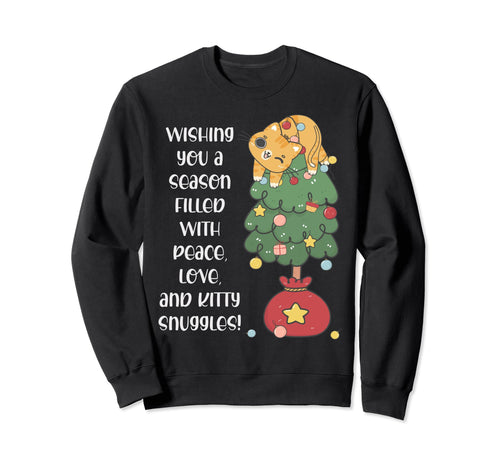 Wishing You Season Filled Peace Love Sweatshirt - Aesthetic Graphic Unisex - T-Shirt, Sweatshirt, Hoodie