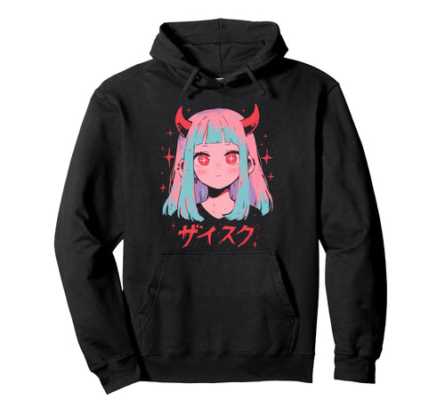 Goth Grunge Demon Anime Waifu Horror Hoodie - Streetwear Style for Adults - T-Shirt, Sweatshirt, Hoodie