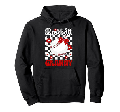 Baseball Granny Groovy Granny Baseball Hoodie - Unique Graphic for Adults - T-Shirt, Sweatshirt, Hoodie