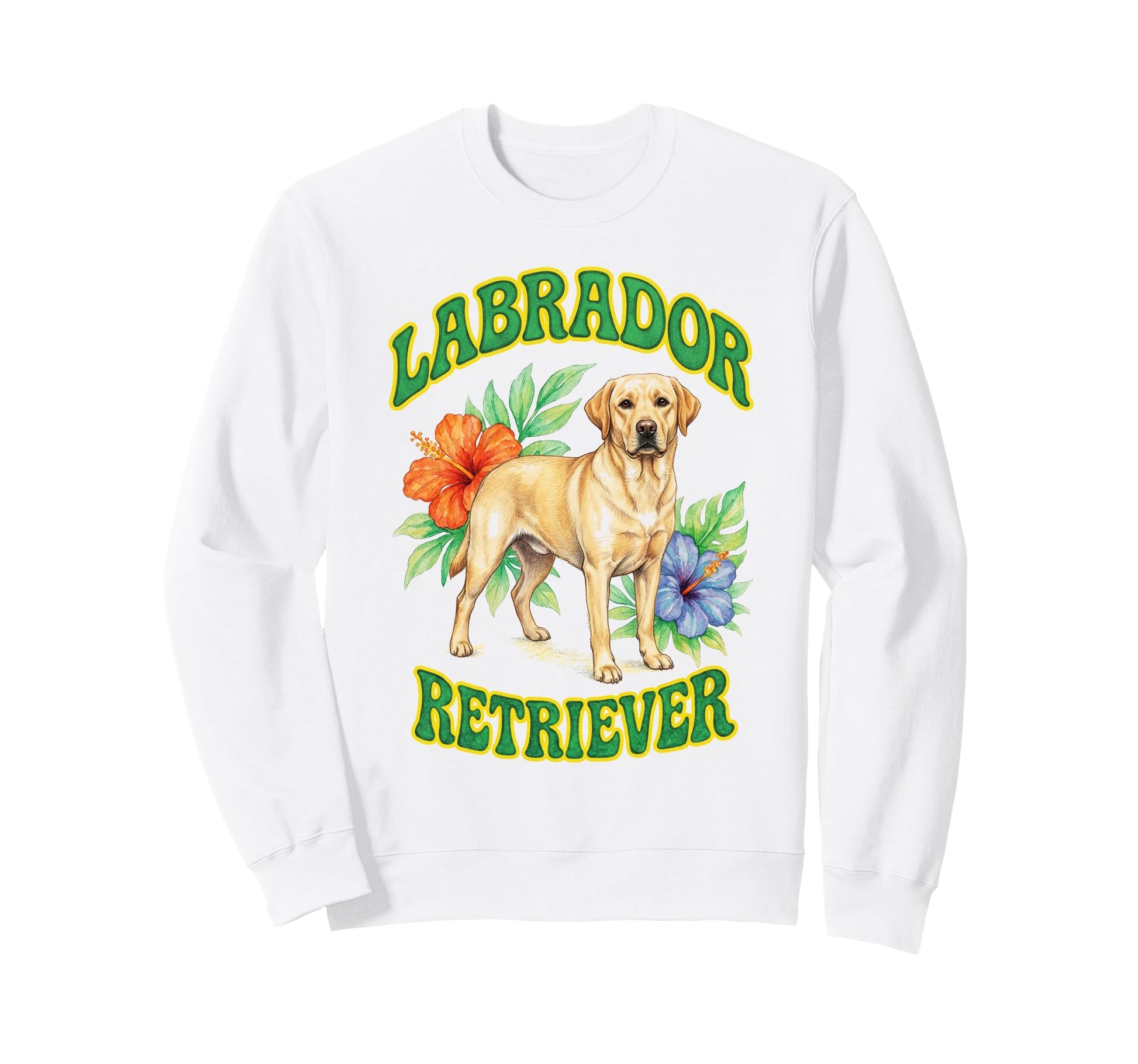 Labrador Retriever Groovy Floral Sweatshirt - Novelty Apparel Men Women - T-Shirt, Sweatshirt, Hoodie