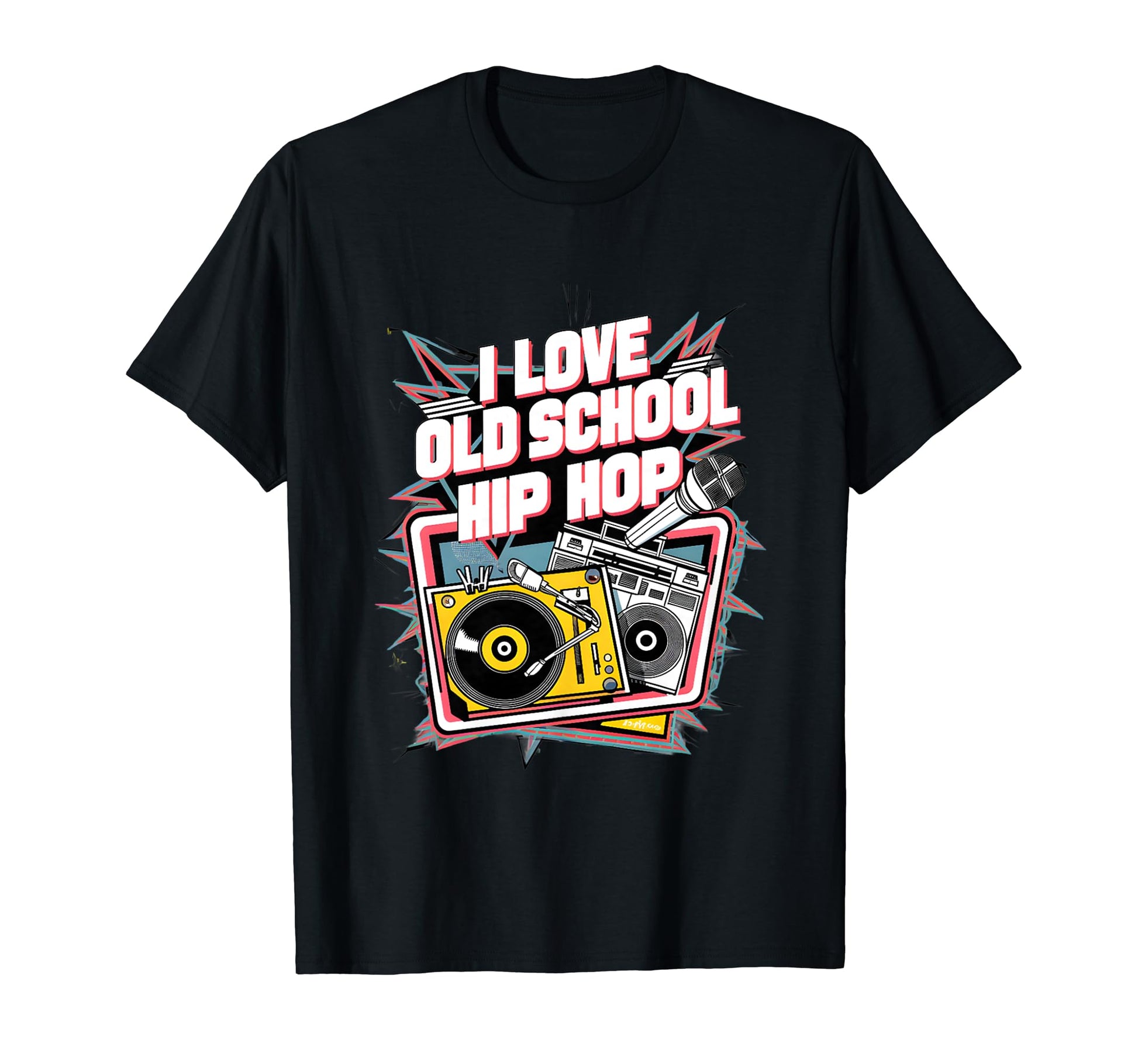 I Love Old School Hip Hop Urban Rap T-Shirt - Minimalist Print Unisex - T-Shirt, Sweatshirt, Hoodie