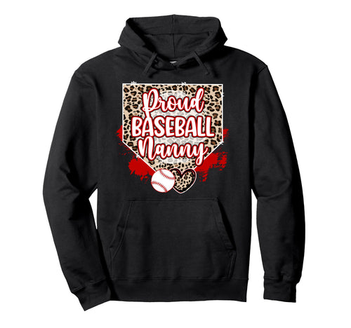 Proud Baseball Nanny Baseball Player Hoodie - Streetwear Style for Adults - T-Shirt, Sweatshirt, Hoodie