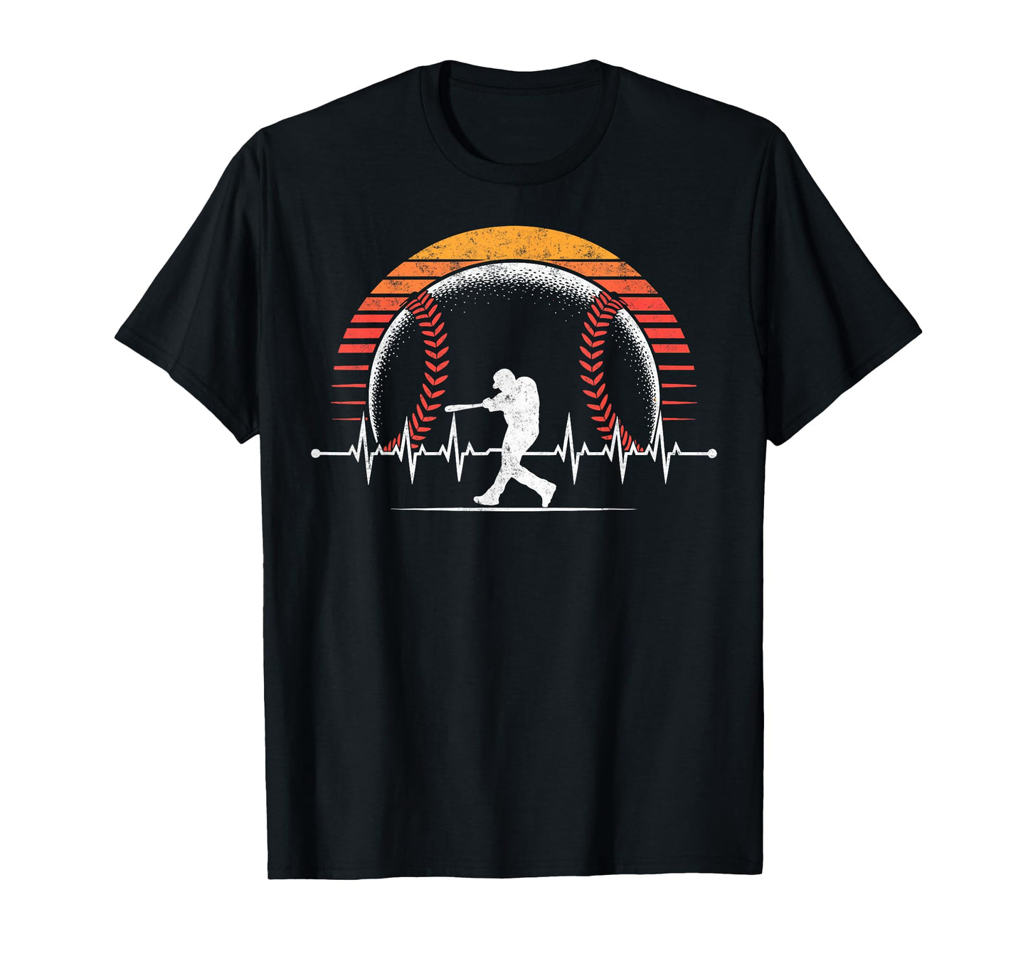 Baseball Player Heartbeat Coach Dad T-Shirt - Novelty Apparel Men Women - T-Shirt, Sweatshirt, Hoodie
