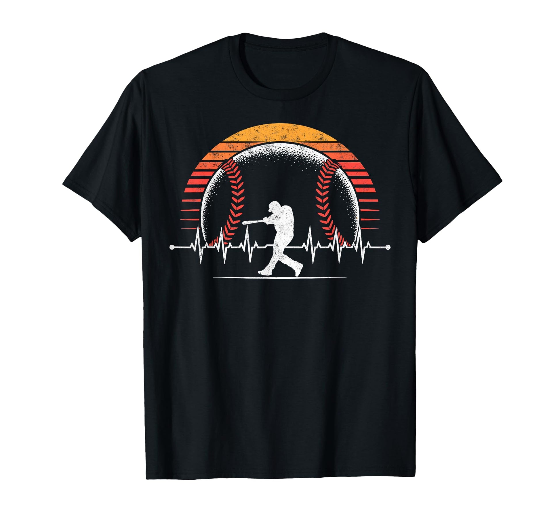 Baseball Player Heartbeat Coach Dad T-Shirt - Novelty Apparel Men Women - T-Shirt, Sweatshirt, Hoodie