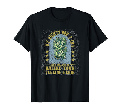 My Rights Dont End Aesthetic Edgy T-Shirt - Unique Graphic for Adults - T-Shirt, Sweatshirt, Hoodie