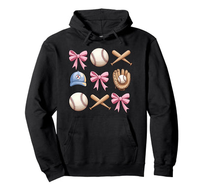 Baseball Coquette Bow Mom Sister Hoodie - Streetwear Style Men Women - T-Shirt, Sweatshirt, Hoodie