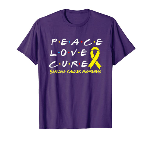 Sarcoma Cancer Awareness Peace Love Cure T-Shirt - Streetwear Style Unisex - T-Shirt, Sweatshirt, Hoodie