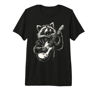 Funny Raccoon Playing Guitar Heavy T-Shirt - Novelty Apparel Men Women - T-Shirt, Sweatshirt, Hoodie