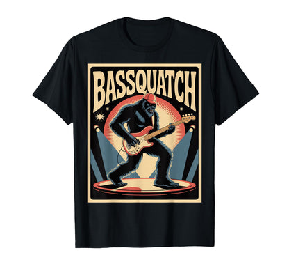 Bassquatch Bigfoot Bass Rock Player Music T-Shirt - Novelty Apparel Unisex - T-Shirt, Sweatshirt, Hoodie