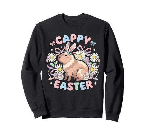 Happy Easter Bunny Ears Rabbit Boho Sweatshirt - Trendy Graphic Men Women - T-Shirt, Sweatshirt, Hoodie
