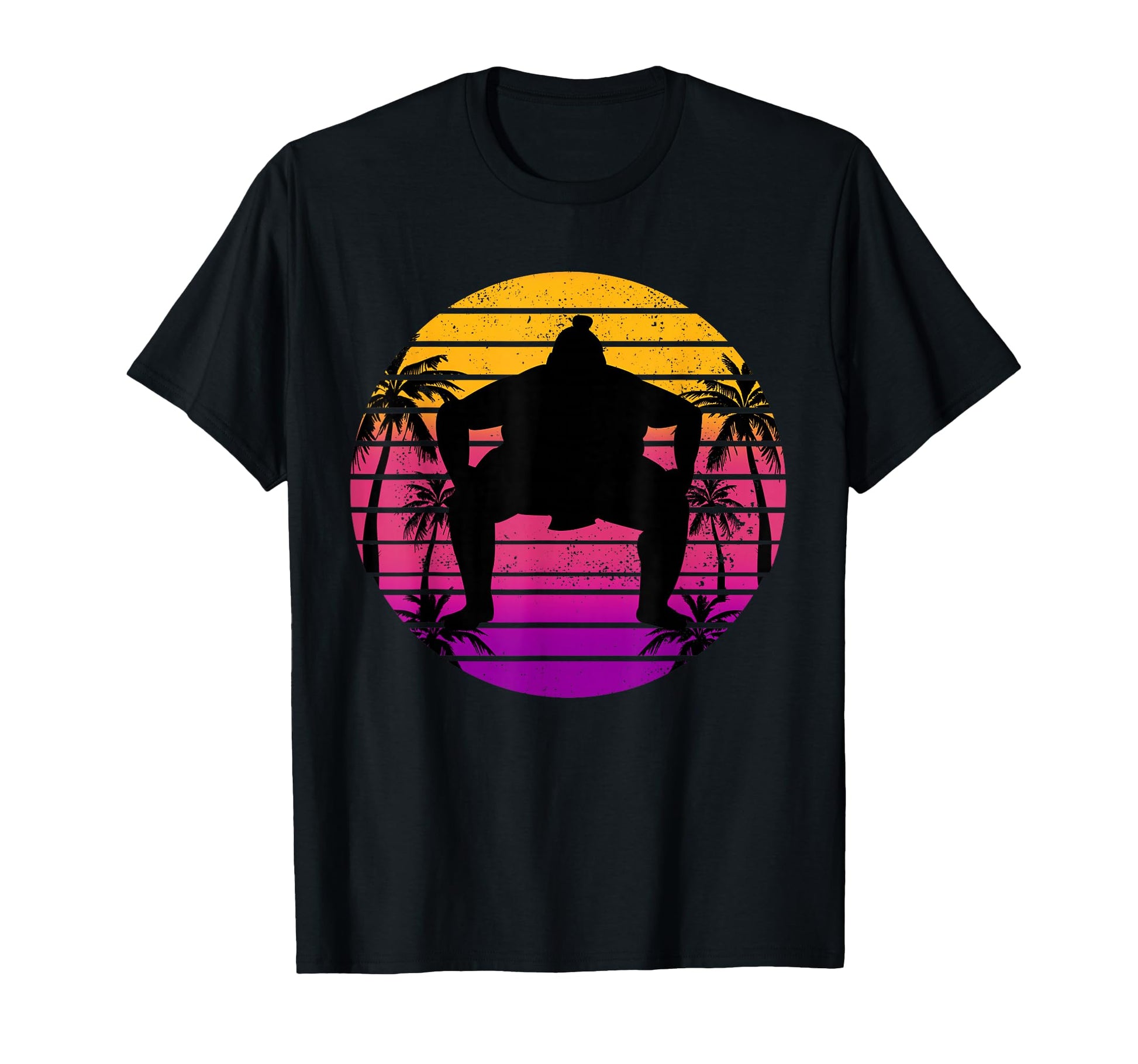 Sumo Wrestler Sunset Vaporwave Aesthetic T-Shirt - Trendy Graphic Men Women - T-Shirt, Sweatshirt, Hoodie