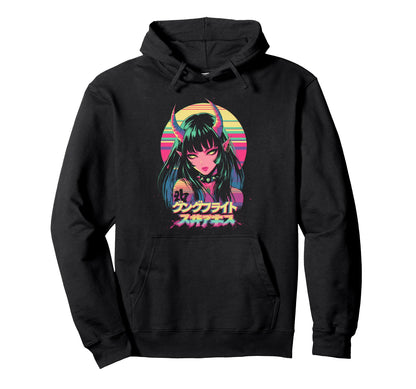 Goth Grunge Demon Anime Waifu Horror Hoodie - Custom Art Print for Adults - T-Shirt, Sweatshirt, Hoodie