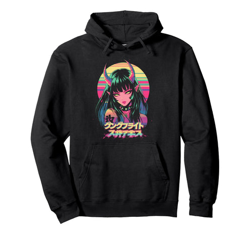 Goth Grunge Demon Anime Waifu Horror Hoodie - Custom Art Print for Adults - T-Shirt, Sweatshirt, Hoodie
