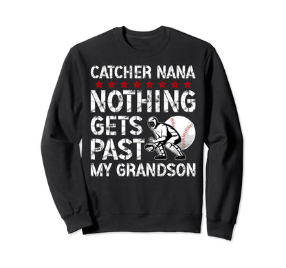 Baseball Catcher Nana Proud Nana Sweatshirt - Trendy Graphic for Adults - T-Shirt, Sweatshirt, Hoodie