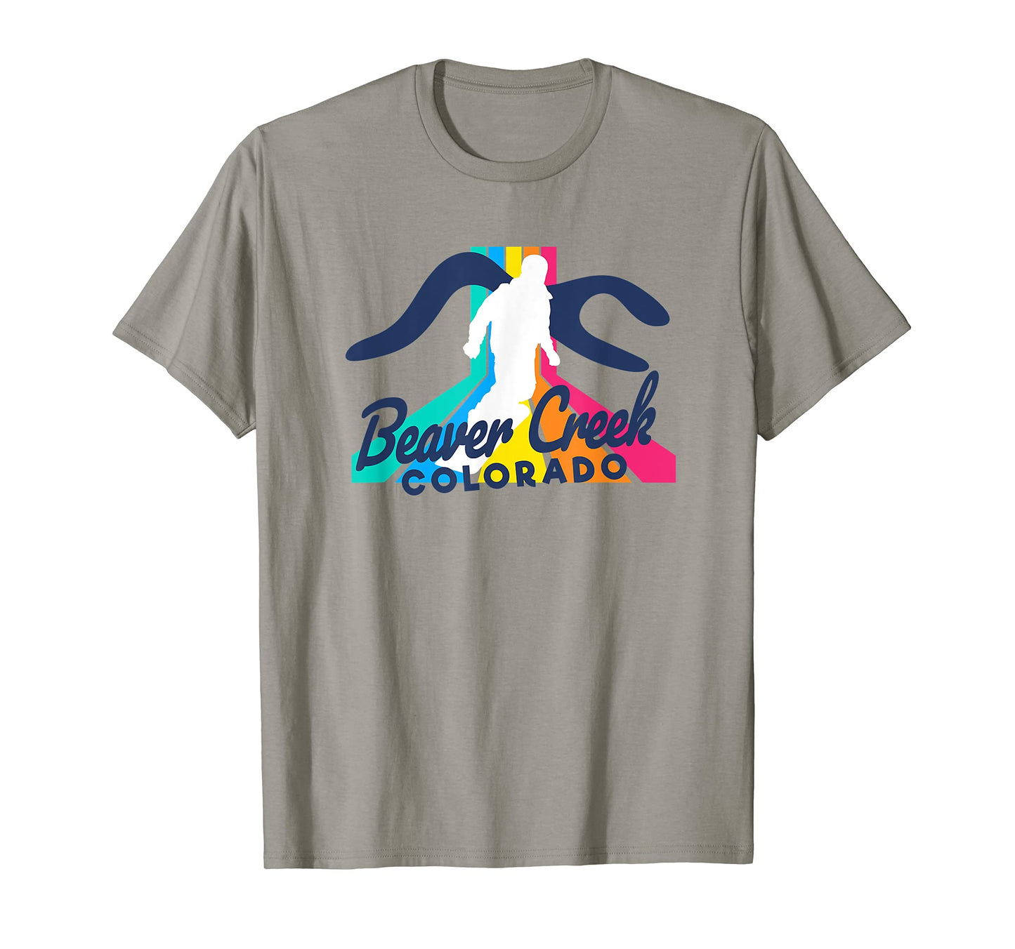 Beaver Creek Snowboarder Geometric T-Shirt - Fun Novelty Design for Adults - T-Shirt, Sweatshirt, Hoodie
