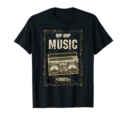 Old School 90S Hip Hop Music Boombox T-Shirt - Graphic Print Men Women - T-Shirt, Sweatshirt, Hoodie