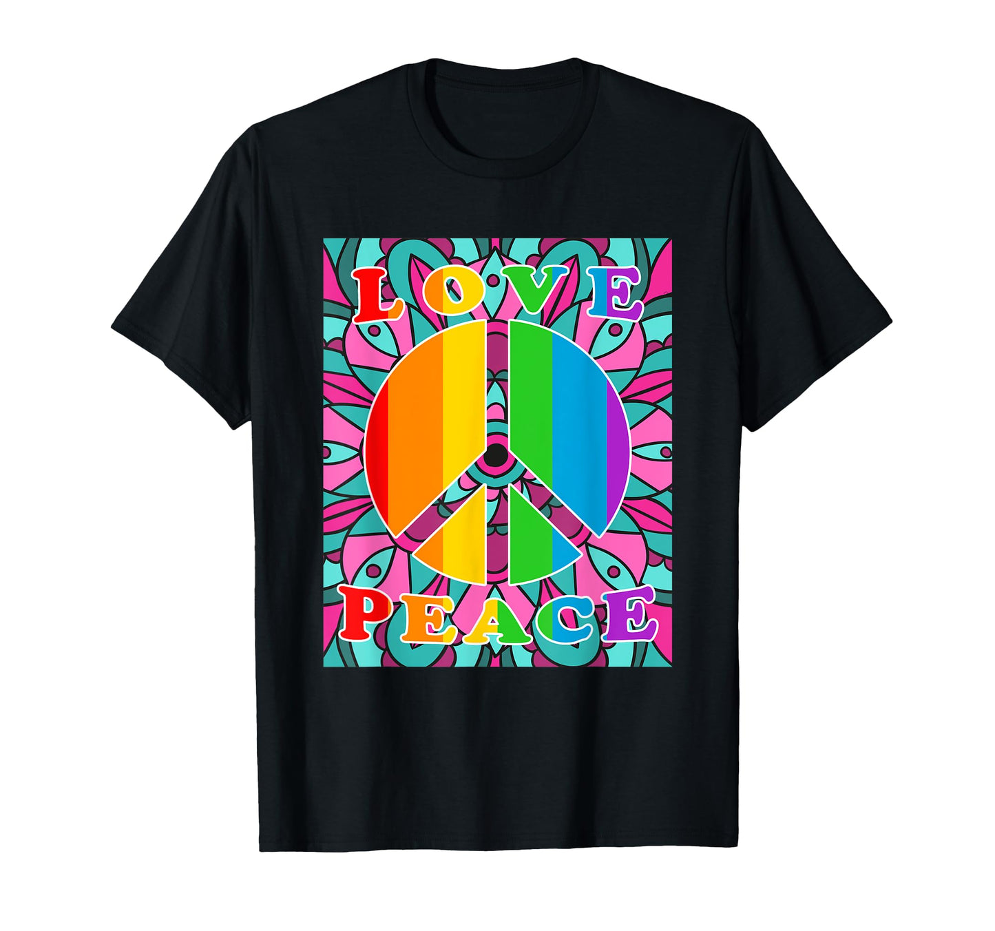Peace Sign Love 70S Hippie Costume T-Shirt - Casual Everyday Wear Men Women - T-Shirt, Sweatshirt, Hoodie