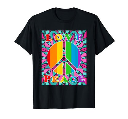 Peace Sign Love 70S Hippie Costume T-Shirt - Casual Everyday Wear Men Women - T-Shirt, Sweatshirt, Hoodie