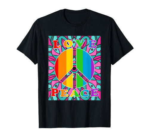 Peace Sign Love 70S Hippie Costume T-Shirt - Casual Everyday Wear Men Women - T-Shirt, Sweatshirt, Hoodie