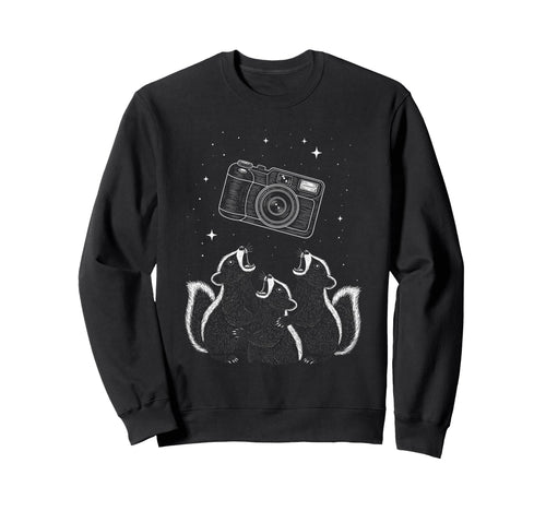 Funny Skunk Photographers Howling Sweatshirt - Trendy Graphic for Adults - T-Shirt, Sweatshirt, Hoodie