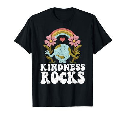 Earth Day Hippie Teacher Rainbow T-Shirt - Graphic Print Men Women - T-Shirt, Sweatshirt, Hoodie