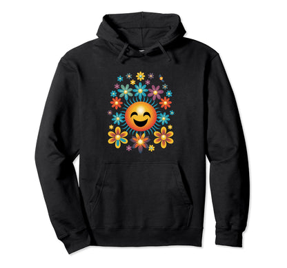 Happy Boho Shabby Chic Floral Wildflower Hoodie - Trendy Graphic Men Women - T-Shirt, Sweatshirt, Hoodie