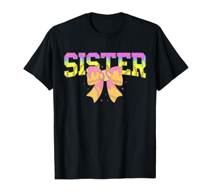 Softball Sister Ice Cream Drip Game Day T-Shirt - Graphic Print Men Women - T-Shirt, Sweatshirt, Hoodie