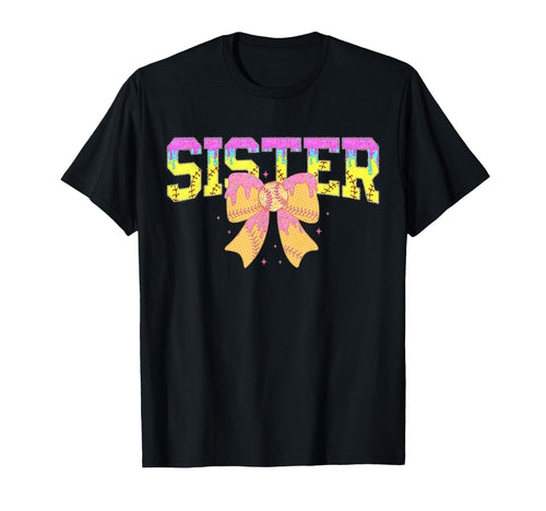 Softball Sister Ice Cream Drip Game Day T-Shirt - Graphic Print Men Women - T-Shirt, Sweatshirt, Hoodie
