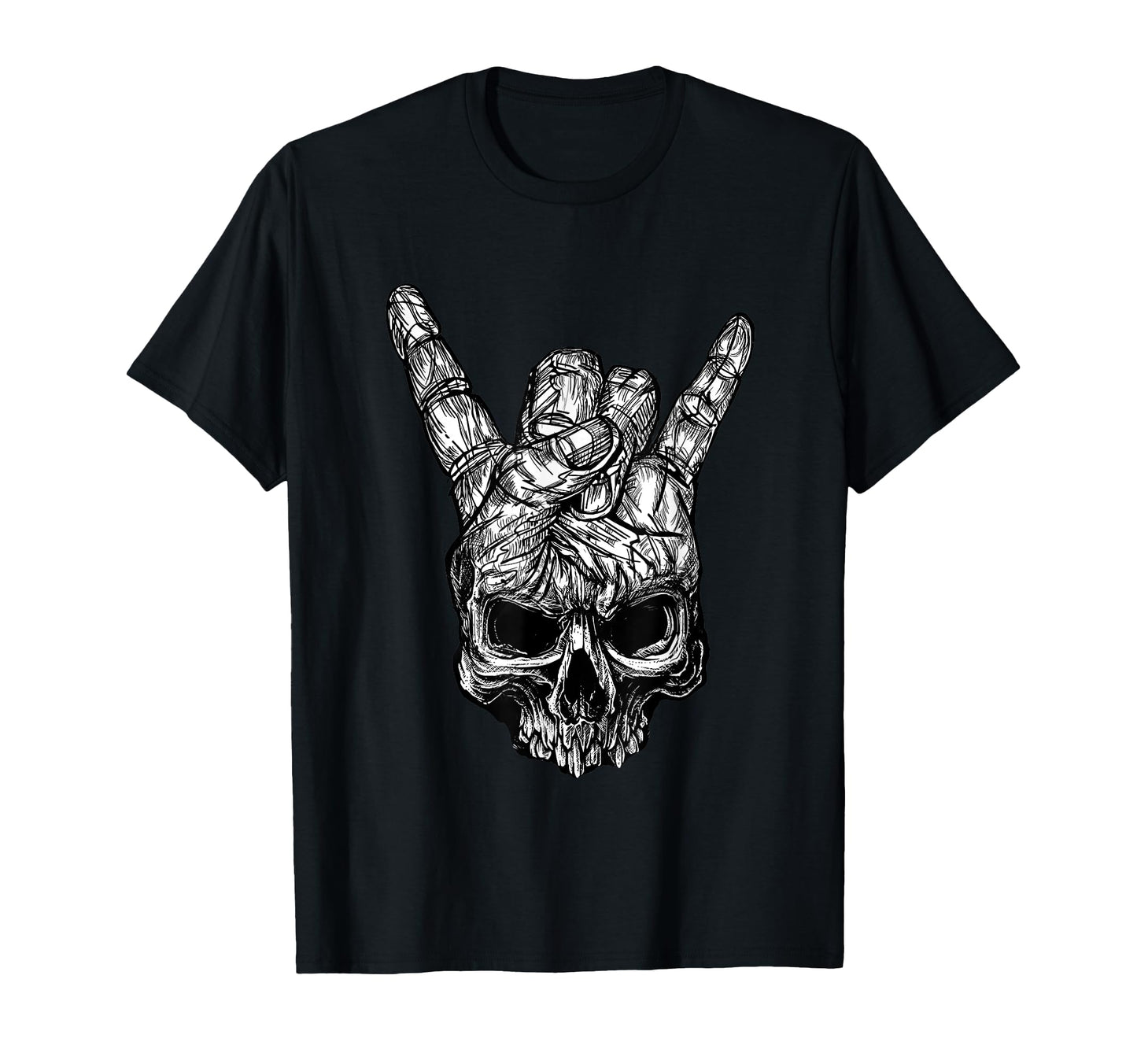 Skull Hand Heavy Rock Music Skull T-Shirt - Unique Graphic for Adults - T-Shirt, Sweatshirt, Hoodie