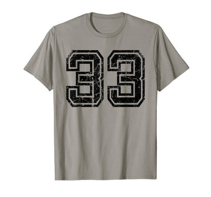 Number 33 Sports Jersey Varsity Lucky T-Shirt - Custom Art Print Men Women - T-Shirt, Sweatshirt, Hoodie