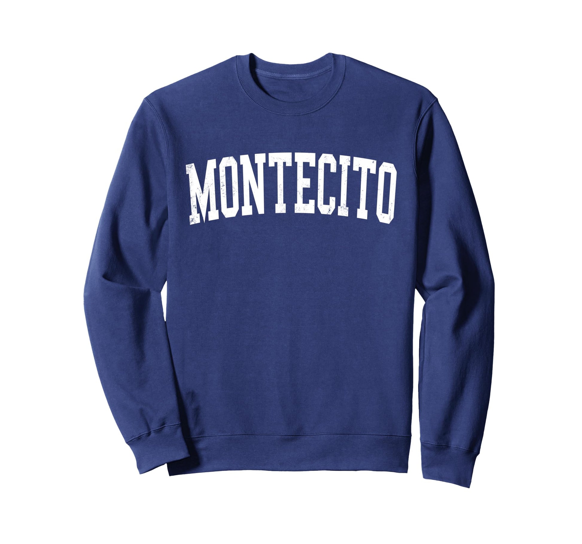Montecito Ca Distressed White Sweatshirt - Custom Art Print Men Women - T-Shirt, Sweatshirt, Hoodie