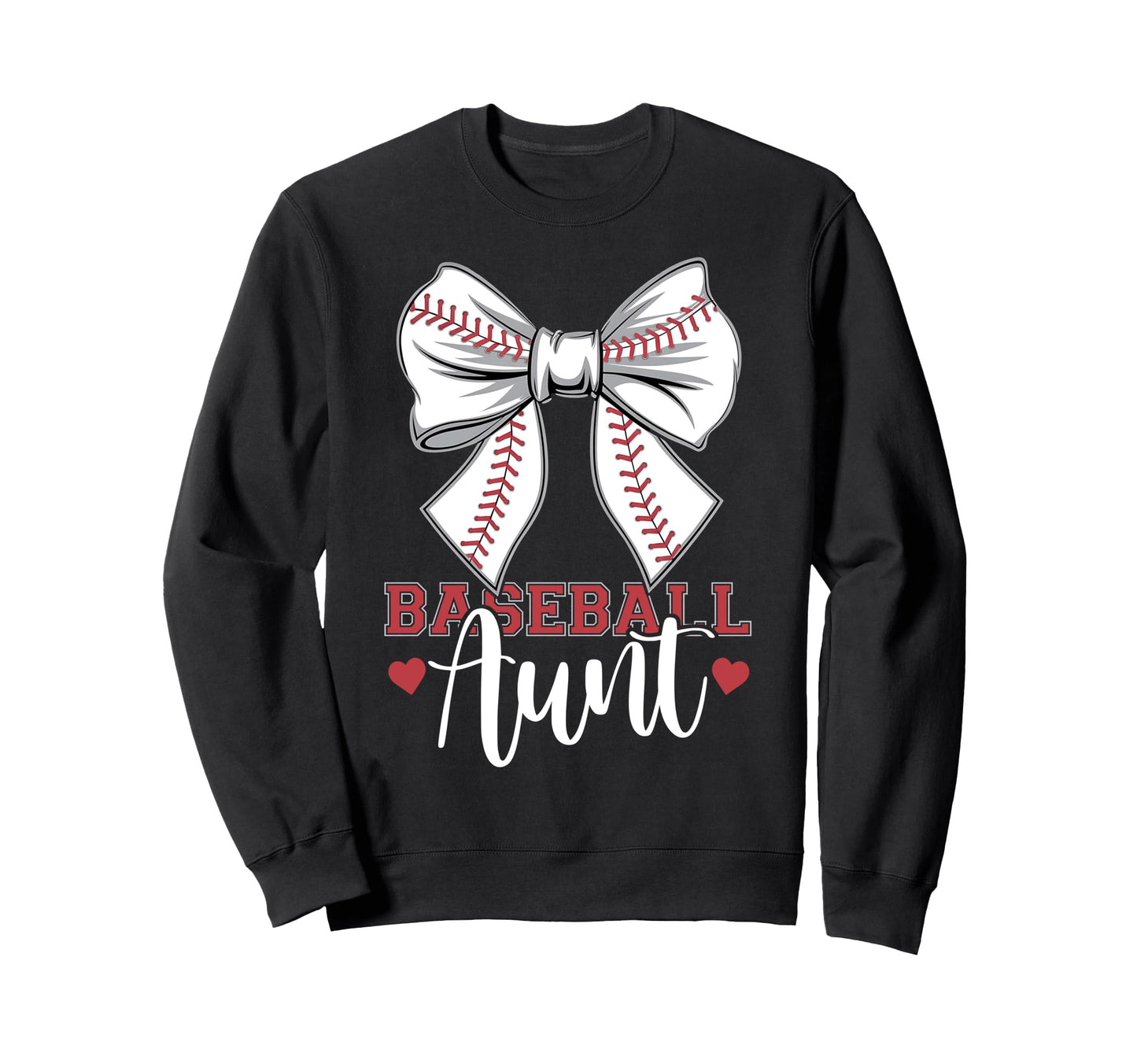 Baseball Aunt Coquette Bow Sport Sweatshirt - Custom Art Print for Adults - T-Shirt, Sweatshirt, Hoodie