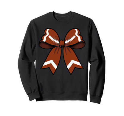 Football Coquette Bow Funny Sweatshirt - Casual Everyday Wear Unisex - T-Shirt, Sweatshirt, Hoodie