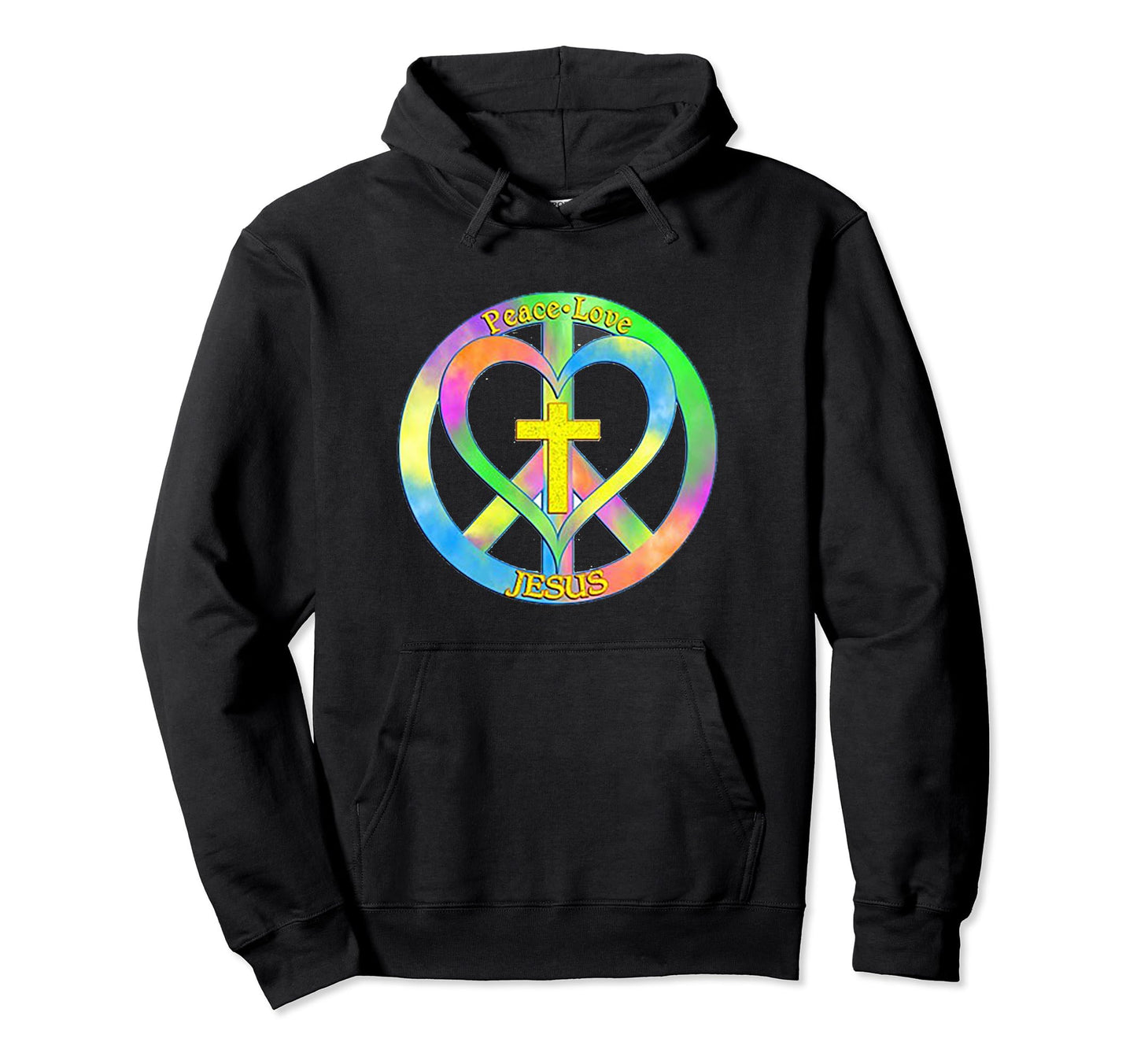 Peace Love Jesus Hoodie - Trendy Graphic Men Women - T-Shirt, Sweatshirt, Hoodie