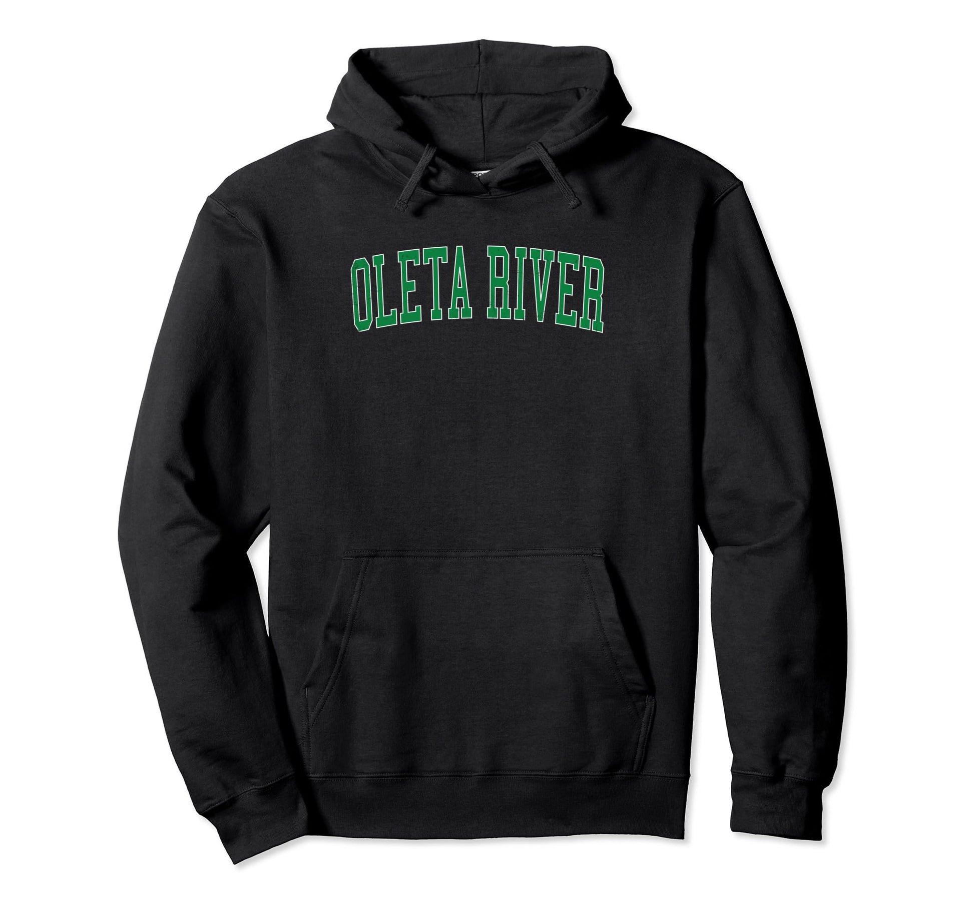 Oleta River Distressed Green Varsity Hoodie - Novelty Apparel Unisex - T-Shirt, Sweatshirt, Hoodie