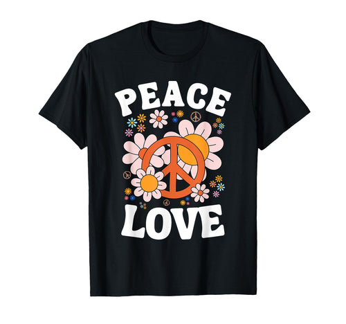 Peace Sign Love 60S 70S Groovy Hippie T-Shirt - Unique Graphic Unisex - T-Shirt, Sweatshirt, Hoodie