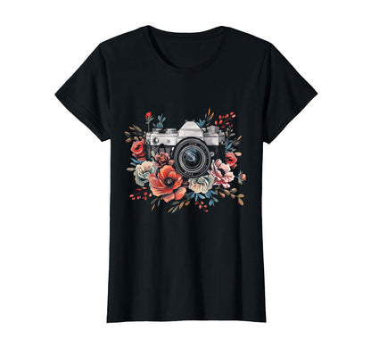 Photographer Camera Flowers T-Shirt - Streetwear Style Men Women - T-Shirt, Sweatshirt, Hoodie