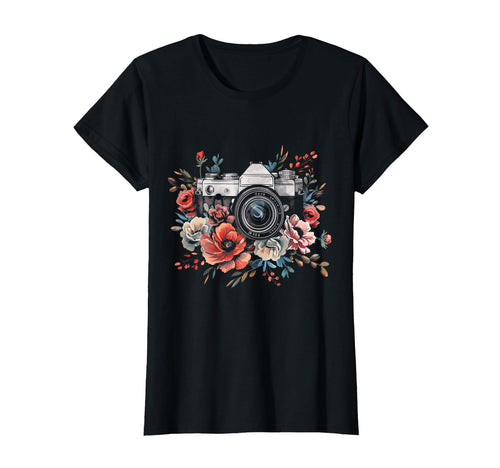 Photographer Camera Flowers T-Shirt - Streetwear Style Men Women - T-Shirt, Sweatshirt, Hoodie