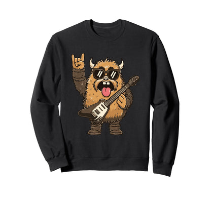 Funny Furry Rock Monster Guitar Player Sweatshirt - Unique Graphic Unisex - T-Shirt, Sweatshirt, Hoodie