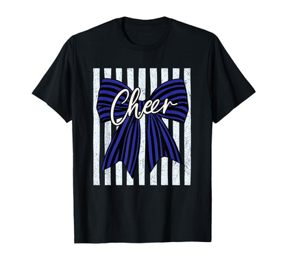 Coquette Preppy Stripe Bow Cheer Squad T-Shirt - Trendy Graphic Unisex - T-Shirt, Sweatshirt, Hoodie