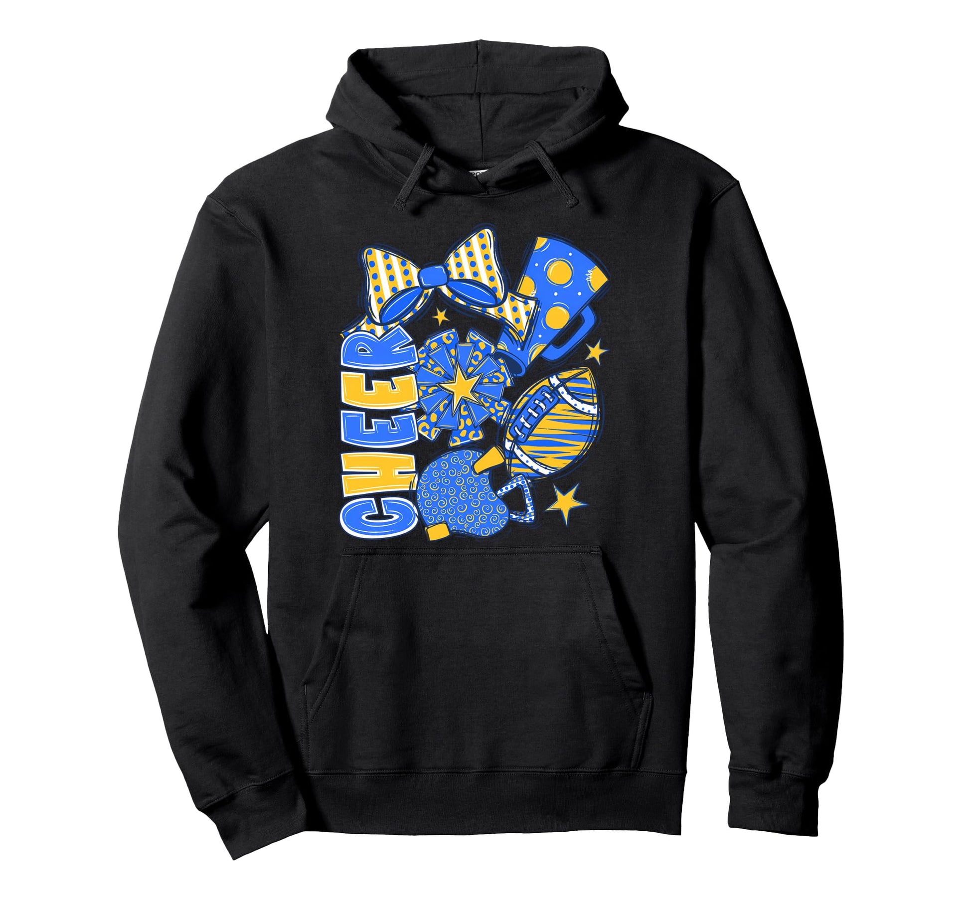 Cheer Mom Blue Cheerleader Game Day Hoodie - Streetwear Style Men Women - T-Shirt, Sweatshirt, Hoodie