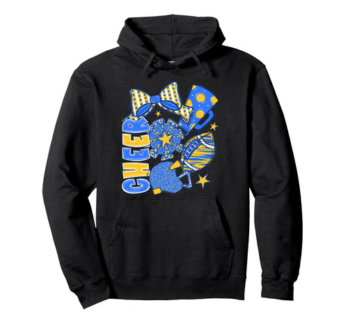 Cheer Mom Blue Cheerleader Game Day Hoodie - Streetwear Style Men Women - T-Shirt, Sweatshirt, Hoodie