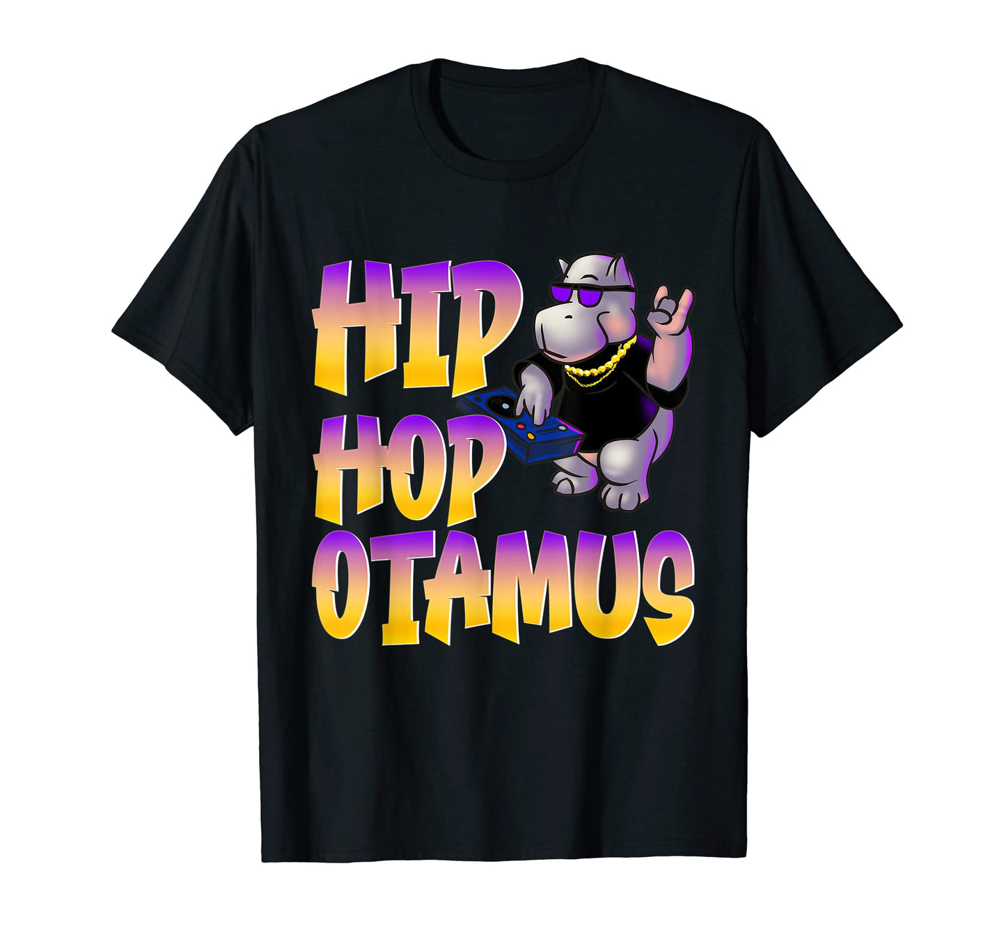 Funny Hippo Hip Hop Music 90S Rap Old T-Shirt - Aesthetic Graphic Unisex - T-Shirt, Sweatshirt, Hoodie