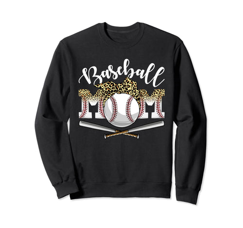 Baseball Mom Leopard Bandana Game Day Sweatshirt - Novelty Apparel Unisex - T-Shirt, Sweatshirt, Hoodie