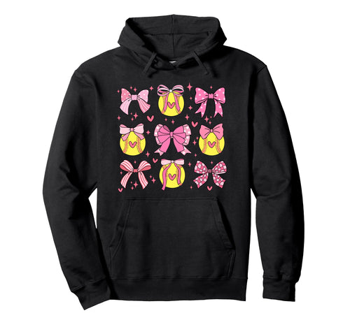 Softball Coquette Bow Softball Hoodie - Casual Everyday Wear Men Women - T-Shirt, Sweatshirt, Hoodie