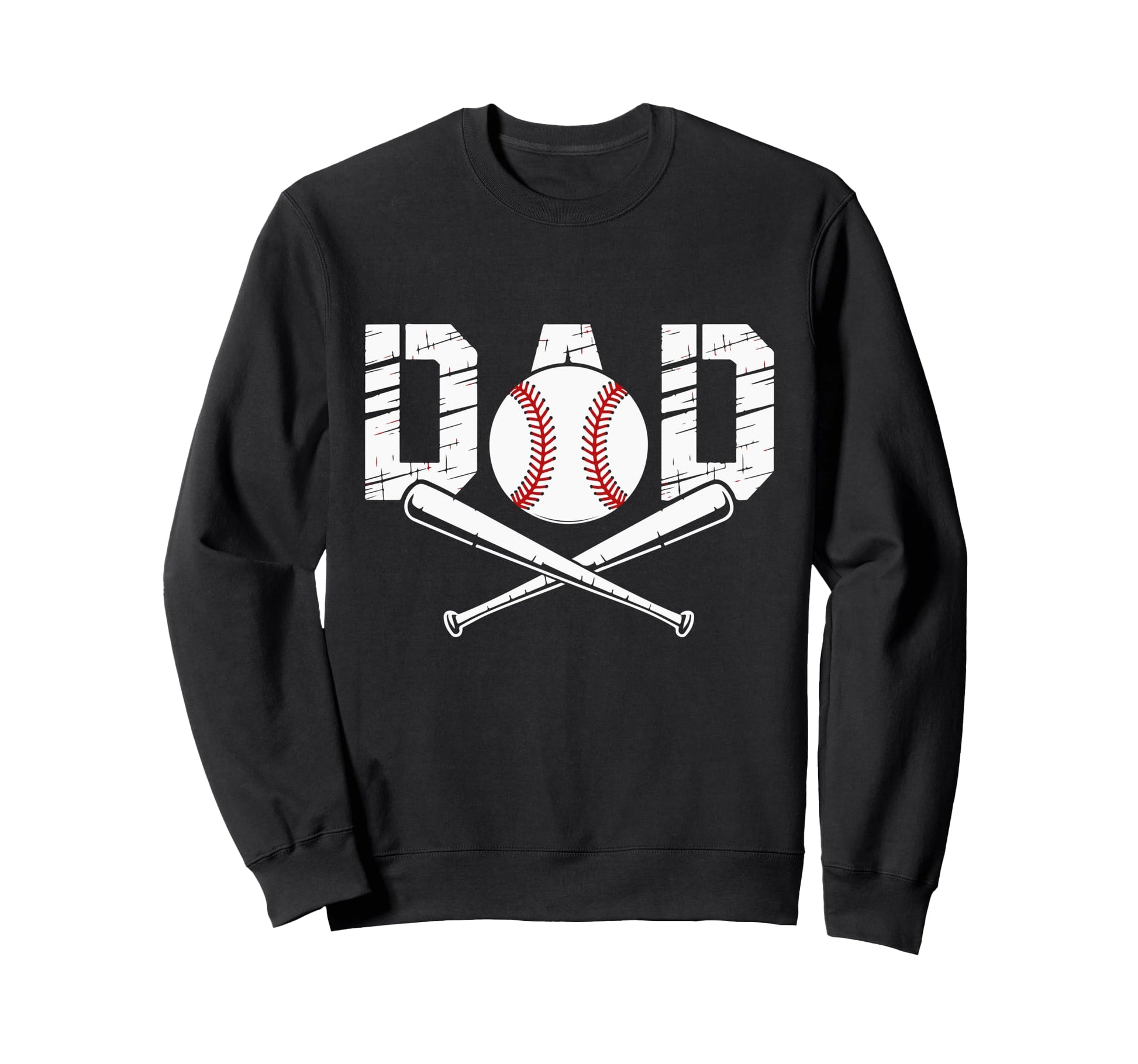 Baseball Dad Happy Fathers Day Sweatshirt - Casual Everyday Wear Men Women - T-Shirt, Sweatshirt, Hoodie