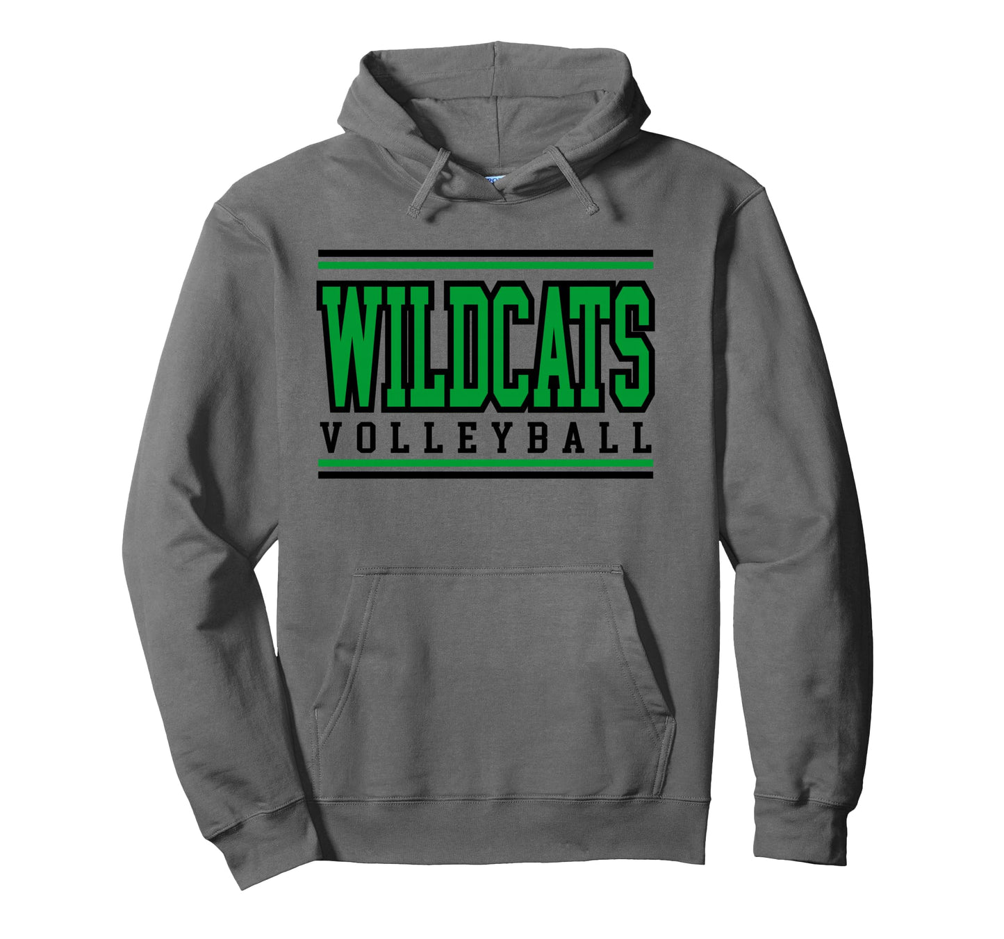 Wildcats Volleyball Mom Sports Game Hoodie - Minimalist Print for Adults - T-Shirt, Sweatshirt, Hoodie