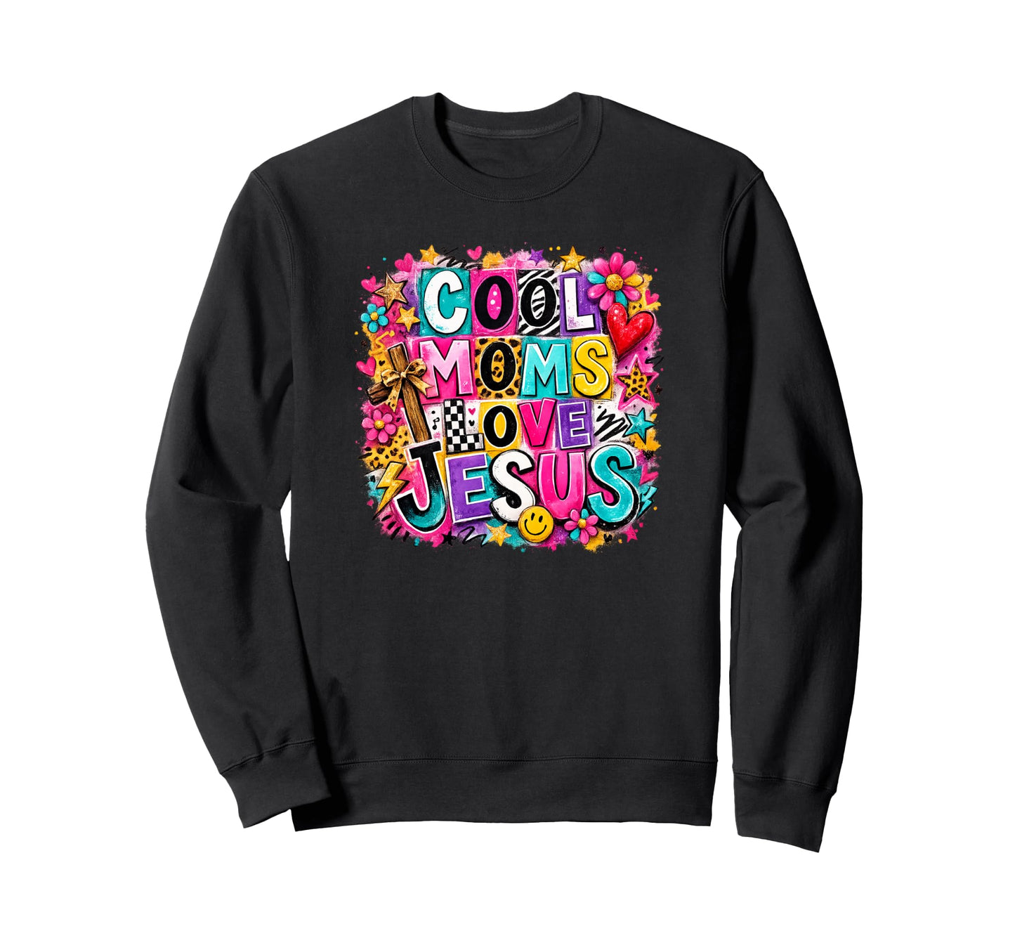 Moms Love Jesus Collage Christian Sweatshirt - Streetwear Style Unisex - T-Shirt, Sweatshirt, Hoodie
