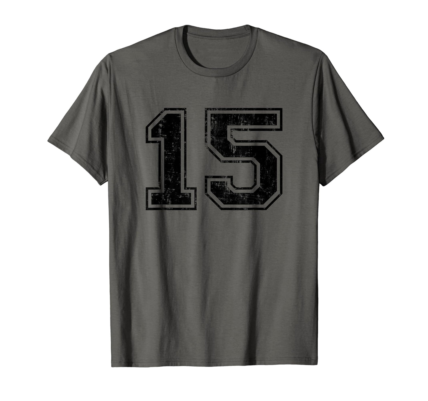 Number 15 Varsity Distressed Sport Team T-Shirt - Unique Graphic Unisex - T-Shirt, Sweatshirt, Hoodie