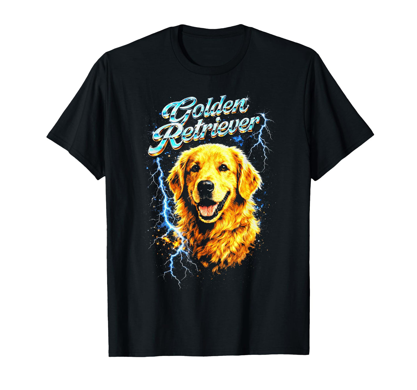 Golden Retriever Heavy Metal Rocker T-Shirt - Fun Novelty Design Men Women - T-Shirt, Sweatshirt, Hoodie